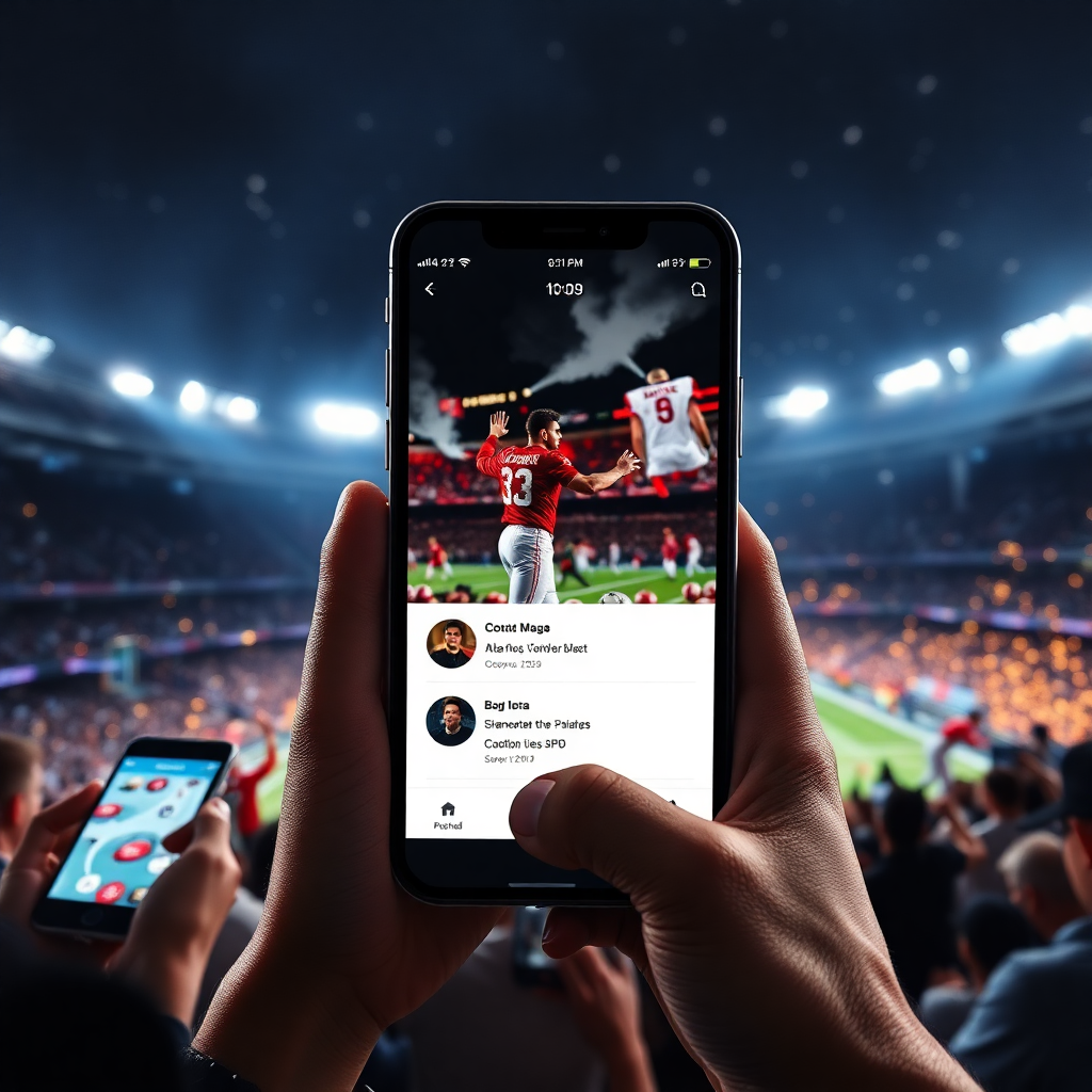 sports app launch celebration, digital platform interface, success moment