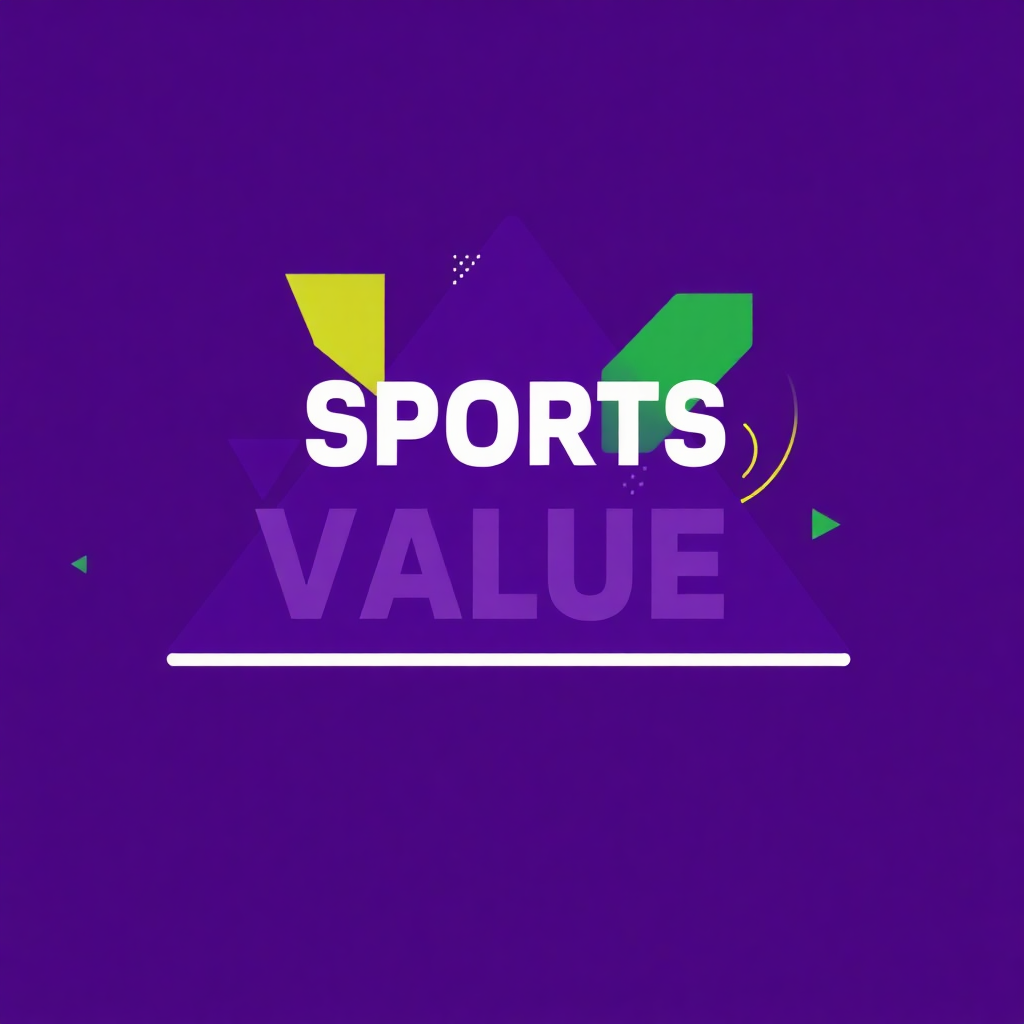 abstract sports values concept, geometric shapes, purple and green colors